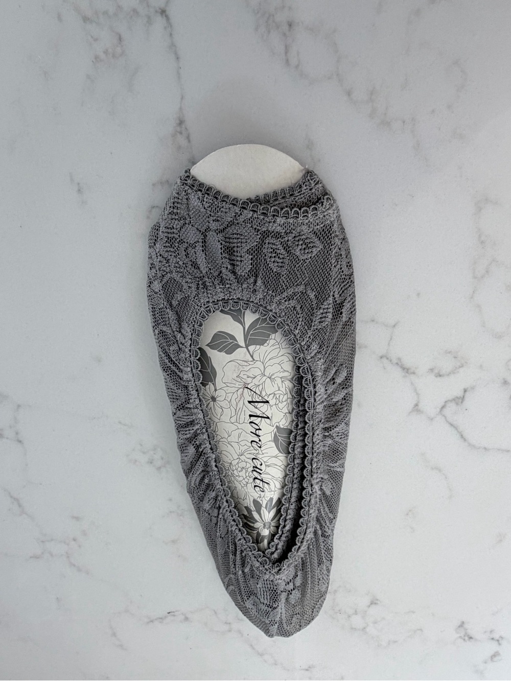 No-show Lace Liner Sock - Gray